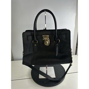 Michael Kors Hamilton Black Leather Crossbody/Tote